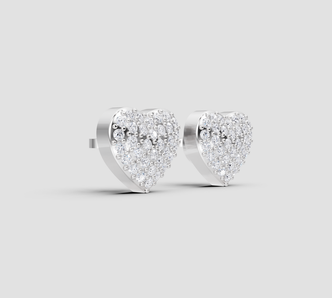 Ophelia Blanc Heart Studs Earring